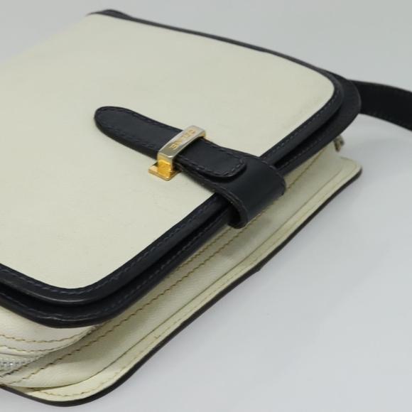 CELINE Shoulder Bag Leather White Auth BA829 - Picture 6 of 16